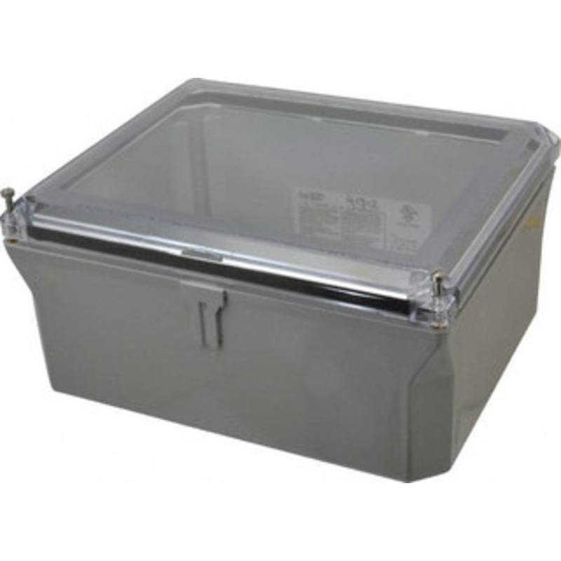 Thomas & Betts NEMA 1, 2, 3, 4, 12, 3S, 3SX, 3X, 4X Polycarbonate Standard Enclosure with Hinge Flat Cover 8 Wide x 10 High x 4 Deep, Impact Resistant NC1084 - 54088851