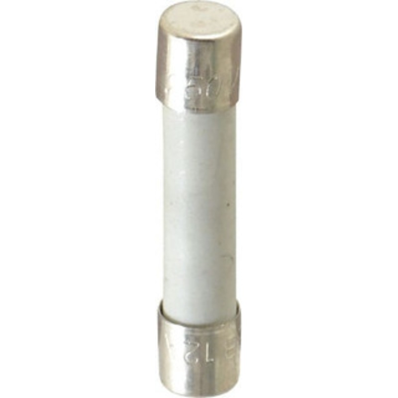 Bussmann 125 VDC, 250 VAC, 12 Amp, Fast-Acting Miniature Ceramic Fuse 1-1/4 OAL, 1/4 Diam GBB-12R - 84680610