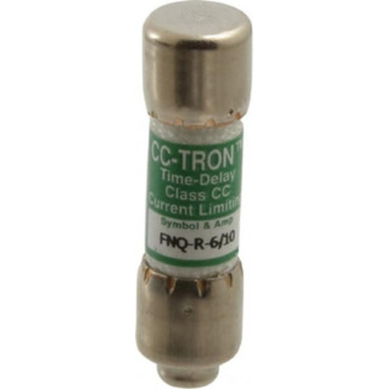Bussmann 300 VDC, 600 VAC, 0.6 Amp, Time Delay General Purpose Fuse Fuse Holder Mount, 1-1/2 OAL, 200 at AC (RMS) kA Rating, 13/32 Diam FNQ-R-6/10 - 75915900