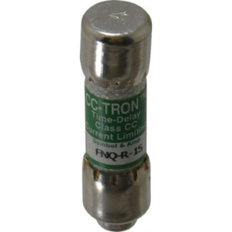 Bussmann 300 VDC, 600 VAC, 15 Amp, Time Delay General Purpose Fuse Fuse Holder Mount, 1-1/2 OAL, 20 at DC, 200 at AC (RMS) kA Rating, 13/32 Diam FNQ-R-15 - 75915702