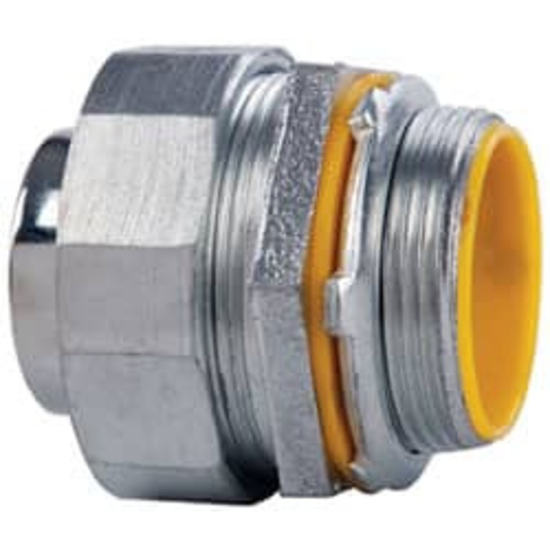 Crouse-Hinds 1-1/2 Trade Liquidtight Conduit Connector Malleable Iron, Insulated, Straight Connector, Threaded Connection LTB150 - 04517553