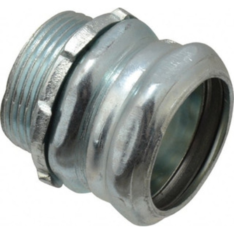 Crouse-Hinds 1-1/4 Trade EMT Conduit Connector Steel, Insulated, Straight Connector, Compression Connection 1653 - 04518569