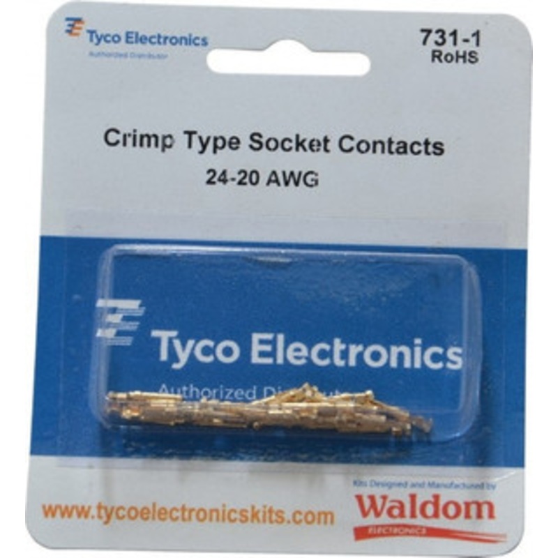 TE Connectivity 25 Piece, Socket Contact Connector Kit 24 to 20 AWG Compatible Wire Size 731-1 - 06969604