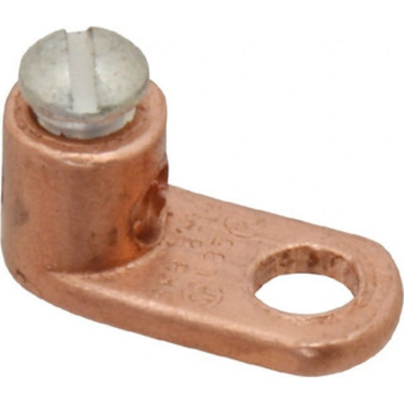 Thomas & Betts 14-8 AWG Noninsulated Crimp Connection D Shaped Ring Terminal 1/4 Stud, 13/16 OAL x 3/8 Wide, Tin Plated Copper Contact L35 - 54056007