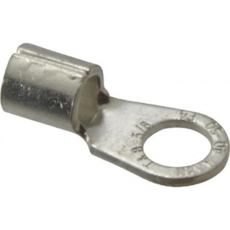 Thomas & Betts 4 AWG Noninsulated Crimp Connection Circular Ring Terminal 3/8 Stud, 1.35 OAL x 0.6 Wide, Tin Plated Copper Contact F4-38 - 54064431