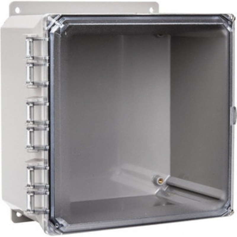Thomas & Betts NEMA 1, 2, 3, 4, 12, 3S, 3SX, 3X, 4X Polycarbonate Standard Enclosure with Hinge Flat Cover 10 Wide x 10 High x 6 Deep, Impact Resistant NC10106 - 54088844
