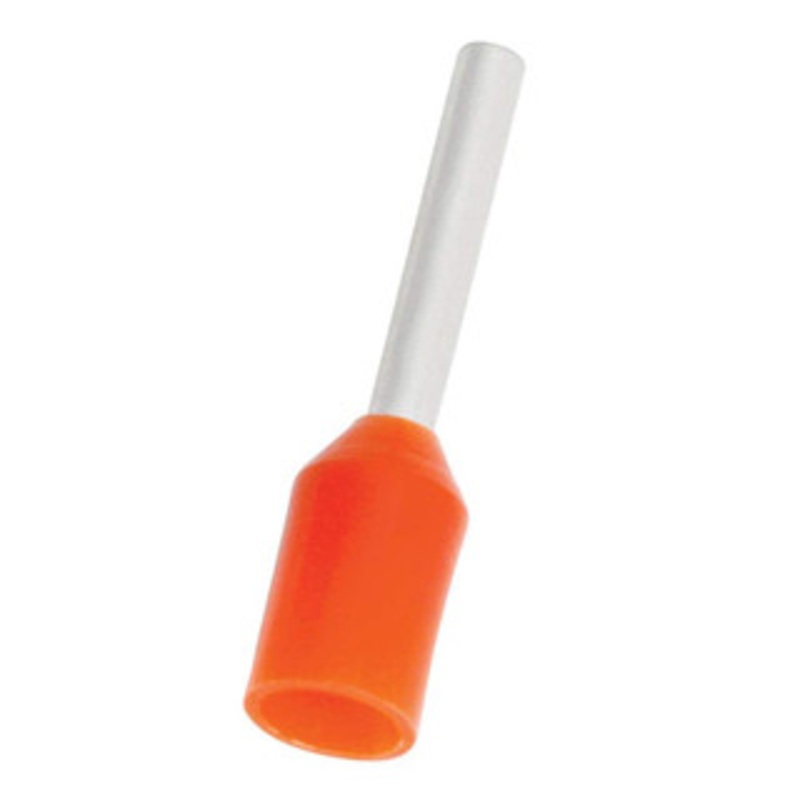 Value Collection Electrical Wire Ferrules, Insulation Type: Partially Insulated, Connection Type: Crimp, Compatible Wire Size (AWG): 20, Compatible Wire Size (sq mm): 0.5 (mm), Pin Length (Inch): 0.315, Pin Length (mm): 8 E0508-ORANGE - 14735609