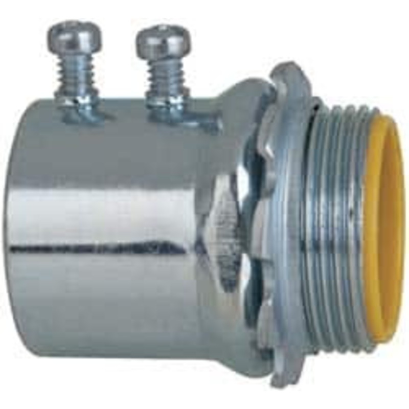 Crouse-Hinds 1-1/4 Trade EMT Conduit Connector Steel, Insulated, Straight Connector, Set Screw Connection 1453 - 04784955
