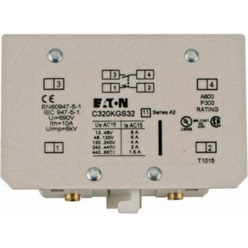 Eaton Cutler-Hammer Starter Auxiliary Contact For Use with 100-400A Contactors C320KGS32 - 02354140