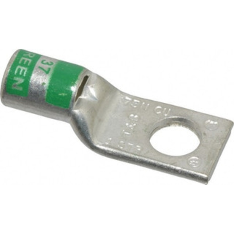 Thomas & Betts 1 AWG Noninsulated Compression Connection Square Ring Terminal 3/8 Stud, 1.78 OAL x 0.68 Wide, Tin Plated Copper Contact 54148 - 54056684