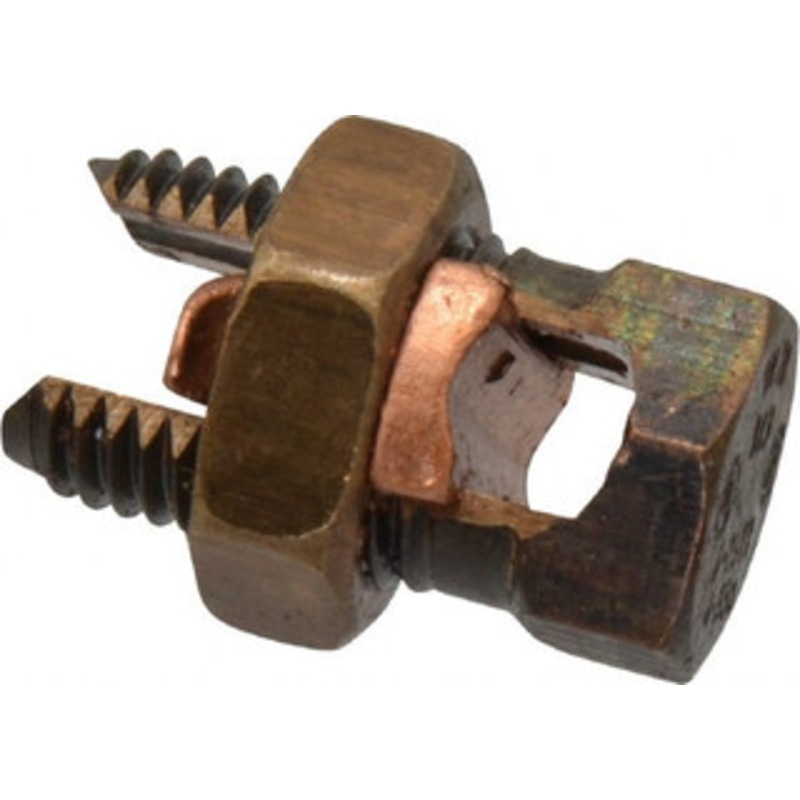 Thomas & Betts 6 to 2 AWG, Copper Wire Compatible, Copper Alloy, Hex Split Bolt Connector 1-11/32 OAL, 11/16 Head Width, 7/8 Base Width 1H - 54057567